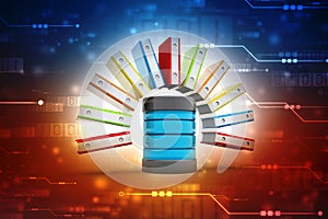 Database and Computer Network, Computer Server Storage Concept