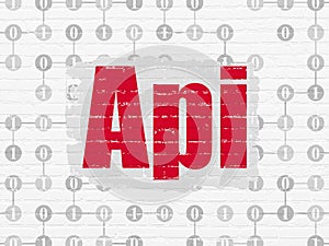 Database concept: Api on wall background