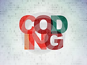 Database concept: Coding on Digital Data Paper background