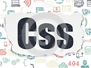 Database concept: Css on Torn Paper background