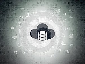 Database concept: Database With Cloud on Digital Data Paper background