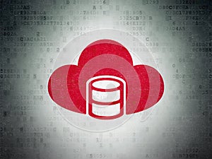 Database concept: Database With Cloud on Digital Data Paper background