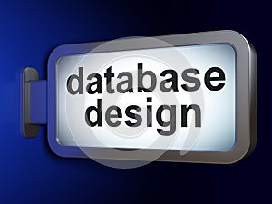 Database concept: Database Design on billboard background