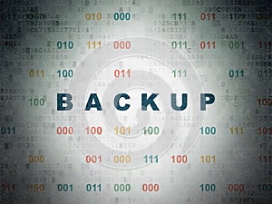 Database concept: Backup on Digital Data Paper background