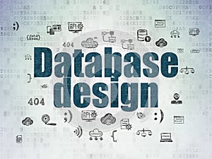 Database concept: Database Design on Digital Data Paper background