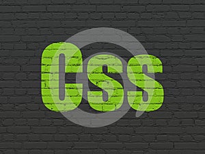 Database concept: Css on wall background