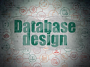 Database concept: Database Design on Digital Data Paper background