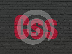 Database concept: Css on wall background