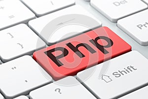 Database concept: Php on computer keyboard background