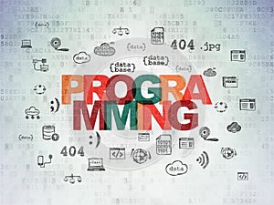 Database concept: Programming on Digital Data Paper background
