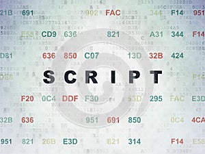 Database concept: Script on Digital Data Paper background