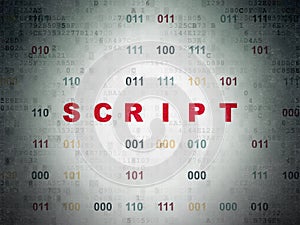 Database concept: Script on Digital Data Paper background