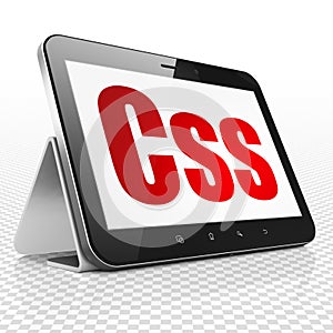 Database concept: Tablet Computer with Css on display
