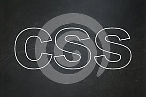 Database concept: Css on chalkboard background