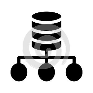 Database connection vector glyphs icon