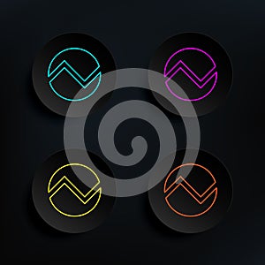 Database dark badge color set icon. Simple thin line, outline vector of web icons for ui and ux, website or mobile application