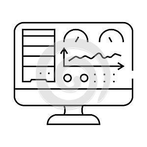 database dashboard line icon vector illustration
