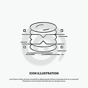 database, data, architecture, infographics, monitoring Icon. Line vector gray symbol for UI and UX, website or mobile application