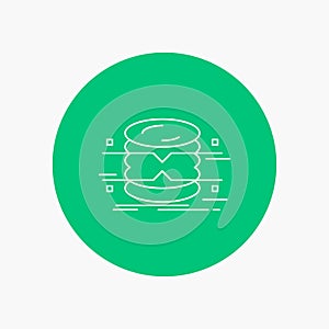 database, data, architecture, infographics, monitoring White Line Icon in Circle background. vector icon illustration