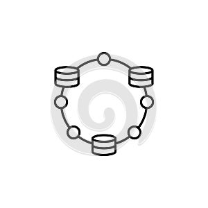 database, data, design icon. Simple outline vector of Web Design Development  set icons for UI and UX, website or mobile