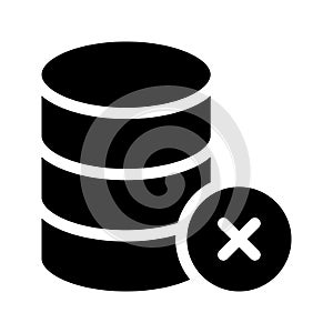 Database delete vector glyphs icon