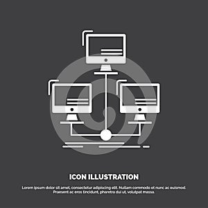 database, distributed, connection, network, computer Icon. glyph vector symbol for UI and UX, website or mobile application