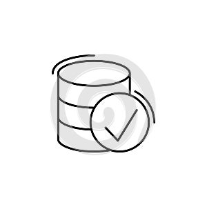 Database, done, networking icon. Simple line, outline vector elements of storage and cloud icons for ui and ux, website or mobile