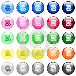 Database edit icons in color glossy buttons