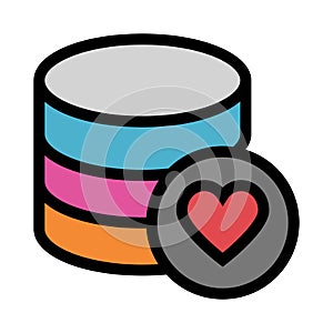 Database favorite color line icon