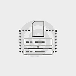 Database, folder, outline, icon. Web Development Vector Icon. Element of simple symbol for websites, web design, mobile app,