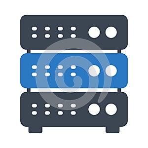 Database glyph colour vector icon