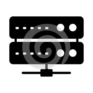 Database glyph flat vector icon