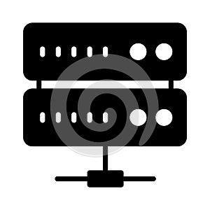Database glyph flat vector icon