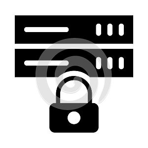 Database glyph flat vector icon