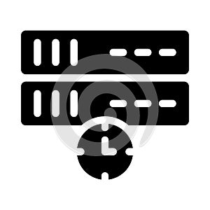 Database glyph flat vector icon