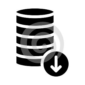 Database glyph flat vector icon