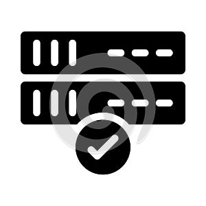 Database glyph flat vector icon