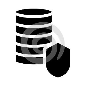 Database glyph flat vector icon