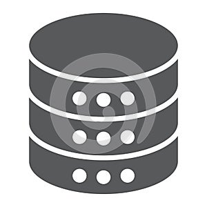 Database glyph icon, data and analytics, server