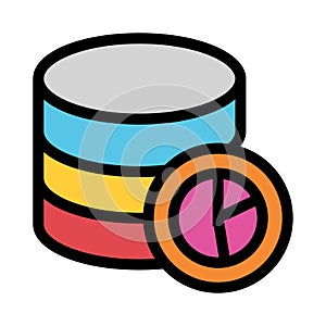 Database graph color line icon
