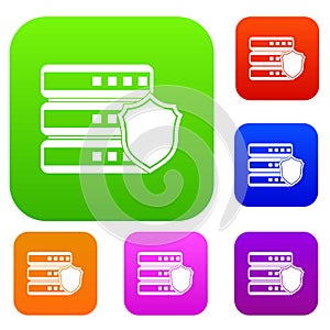 Database with gray shield set collection
