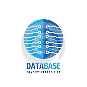 Database hosting icon design. Computing digital technology logo sign. Server network connection logo symbol.