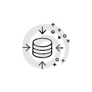 Database hosting storage icon. Element of cyber security icon