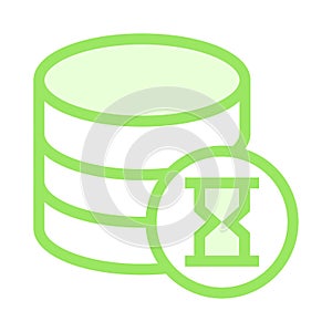 Database hourglass line icon
