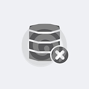 Database icon with cancel sign. Database icon and close, delete, remove symbol