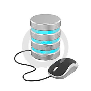 Database Icon with Computer Mouse