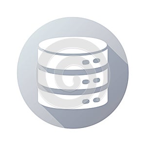Database Icon Data Storage in Circle, Cloud Computing Symbol