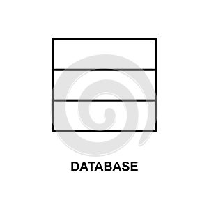 database icon. Element of simple web icon with name for mobile concept and web apps. Thin line database icon can be used for web