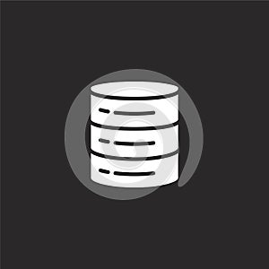 database icon. Filled database icon for website design and mobile, app development. database icon from filled network and data