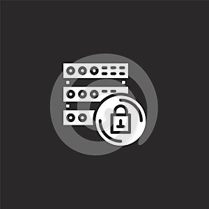 database icon. Filled database icon for website design and mobile, app development. database icon from filled network and data